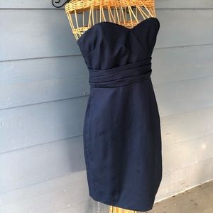 J Crew Navy Strapless Dress Size 6